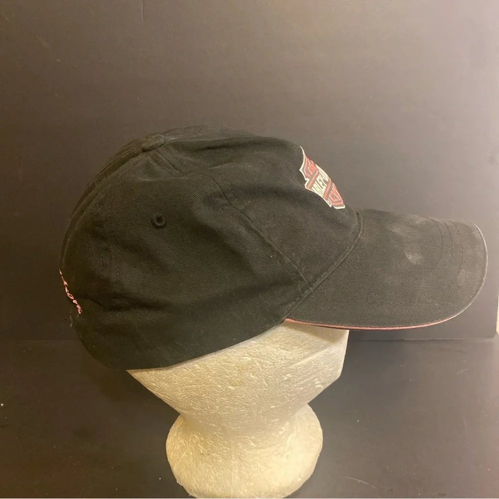 Harley Davidson Hat Cap Strap Back Womens Black Pink Motorcycle Biker Rider Norm